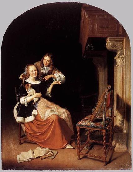 Pieter Cornelisz. van Slingelandt Lady with a Pet Dog